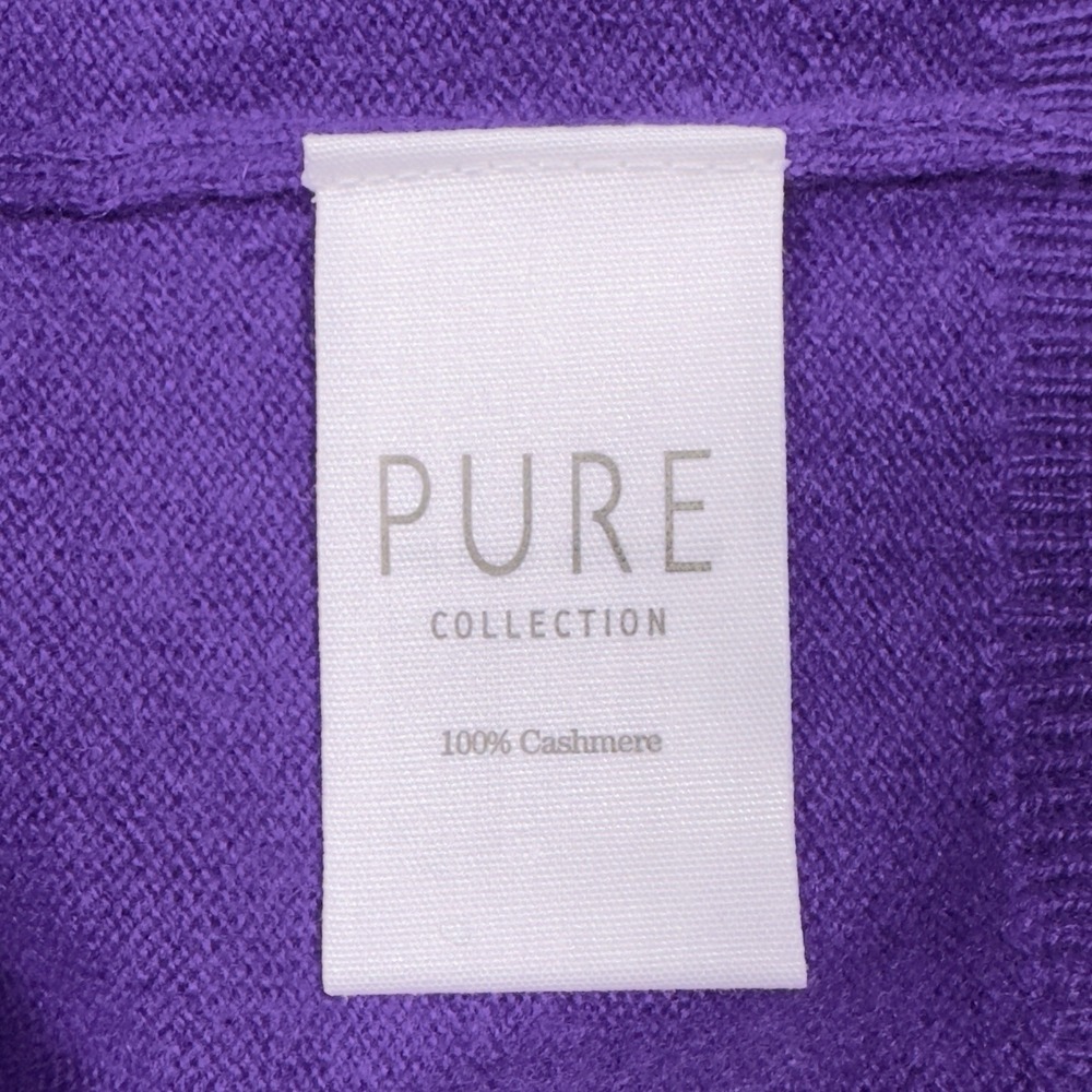 PURE Collection NWT 100% Cashmere Crew Neck Deep Purple Jumper Sweater US6 UK12 - Picture 11 of 14